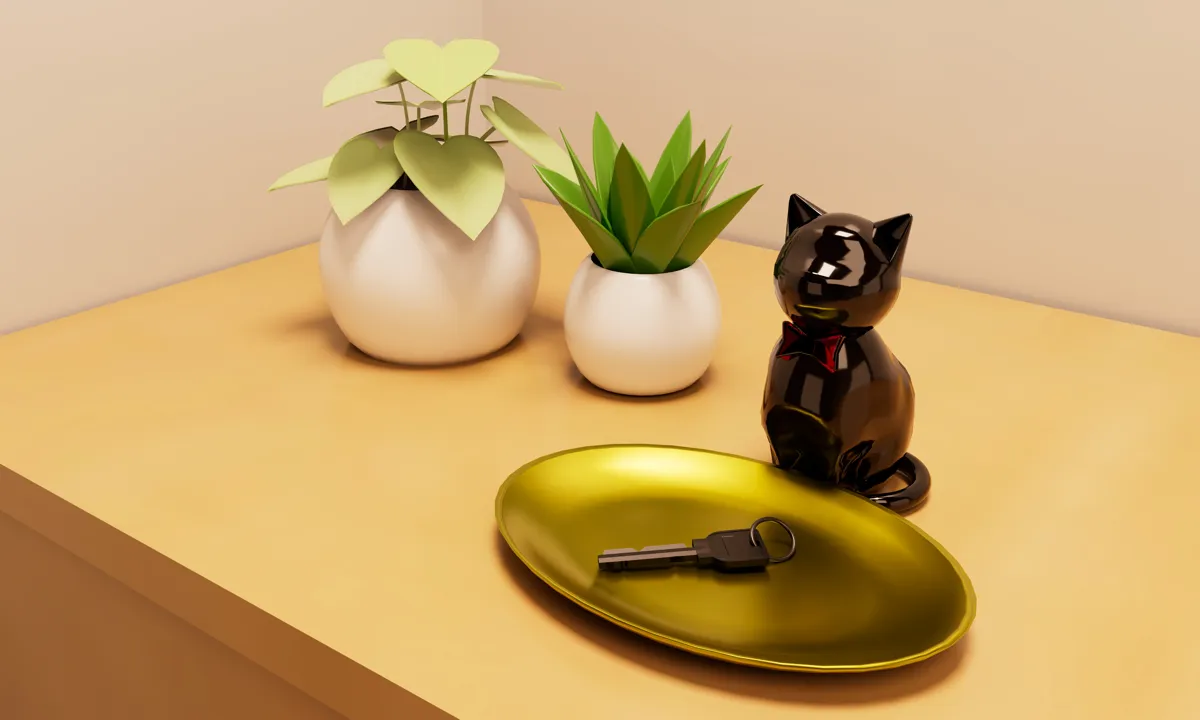 黒猫のお出迎え