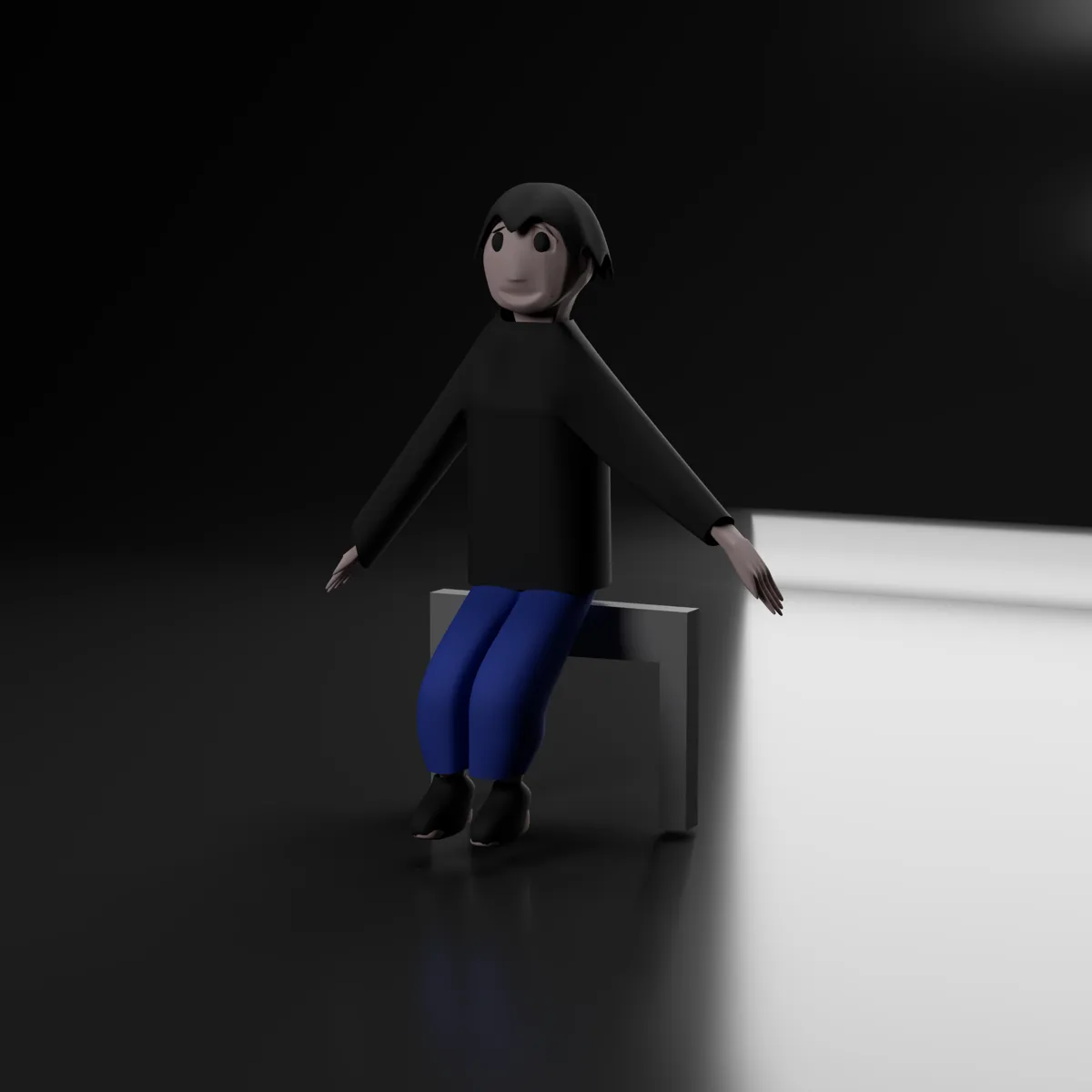 座っている少年